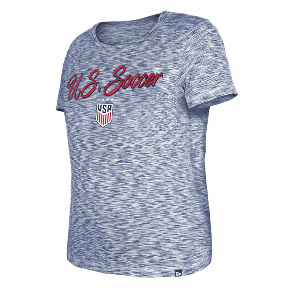 USWNT 5th & Ocean by New Era Women's Active Space Dye Jersey T-Shirt - Navy | New Era for sale