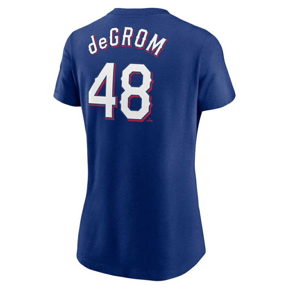 Jacob deGrom Texas Rangers Women's 2023 Name & Number T-Shirt - Royal | Nike