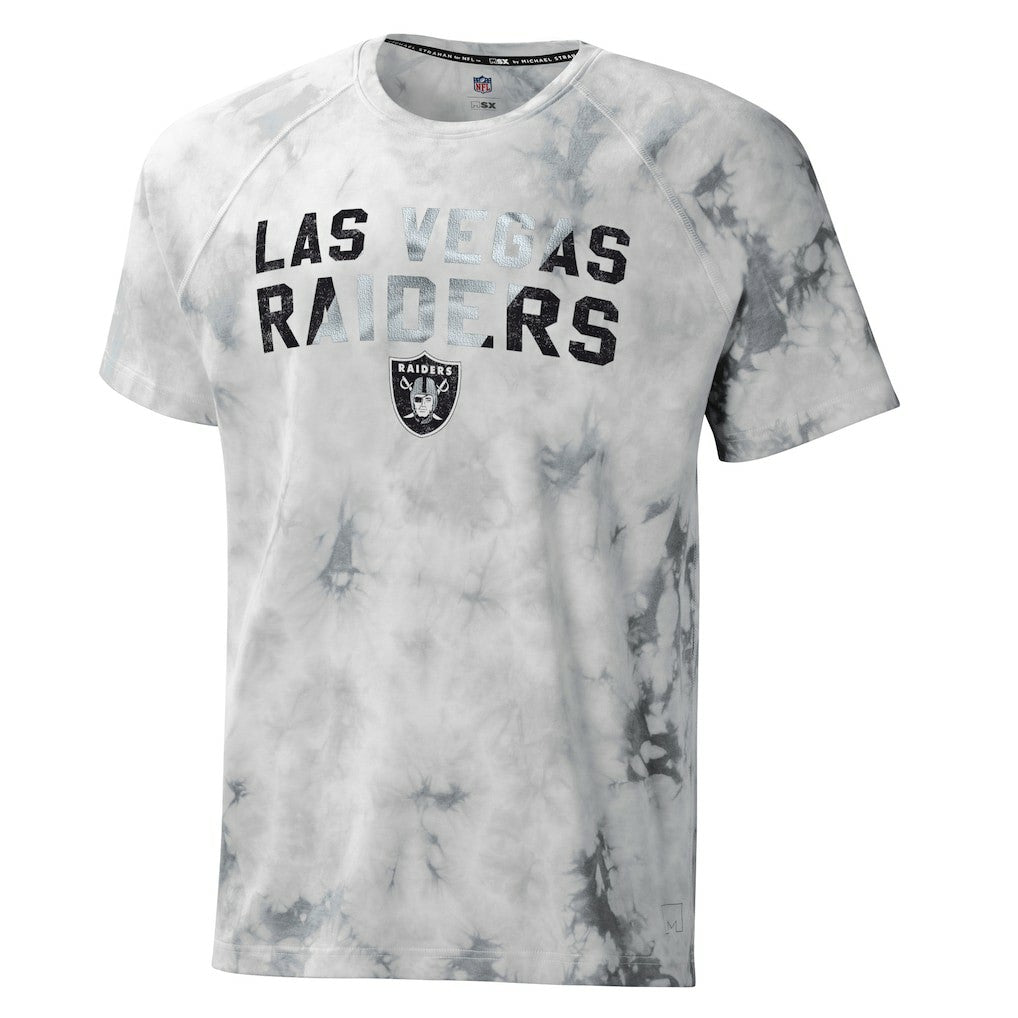 Las Vegas Raiders MSX by Michael Strahan Resolution Tie-Dye Raglan T-Shirt - Gray sale