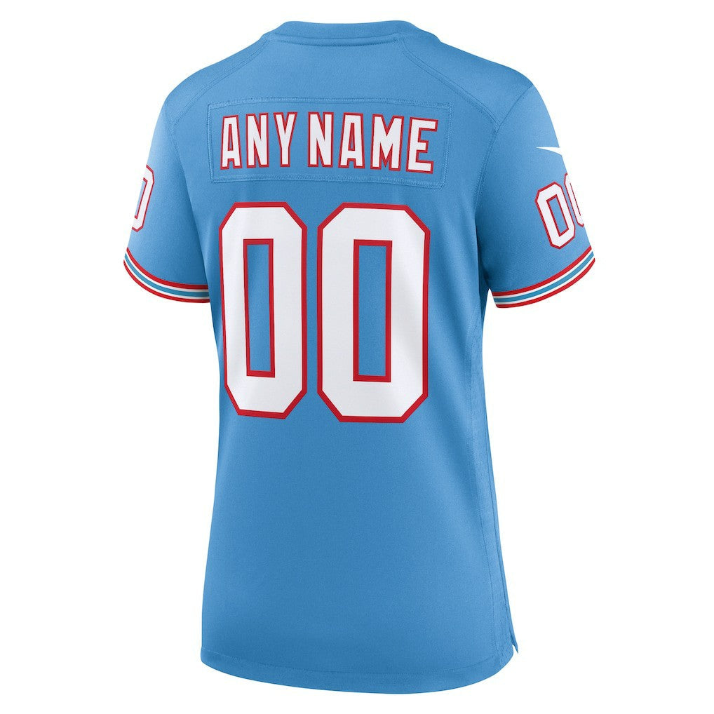 Tennessee Titans Women's Oilers Throwback Custom Game Jersey - Light Blue | Nike discount