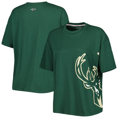Milwaukee Bucks Tommy Jeans Women's Bianca T-Shirt - Hunter Green shop