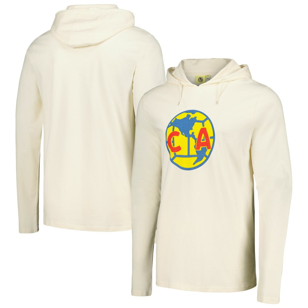 Club America Long Sleeve Hoodie T-Shirt - Cream cheap