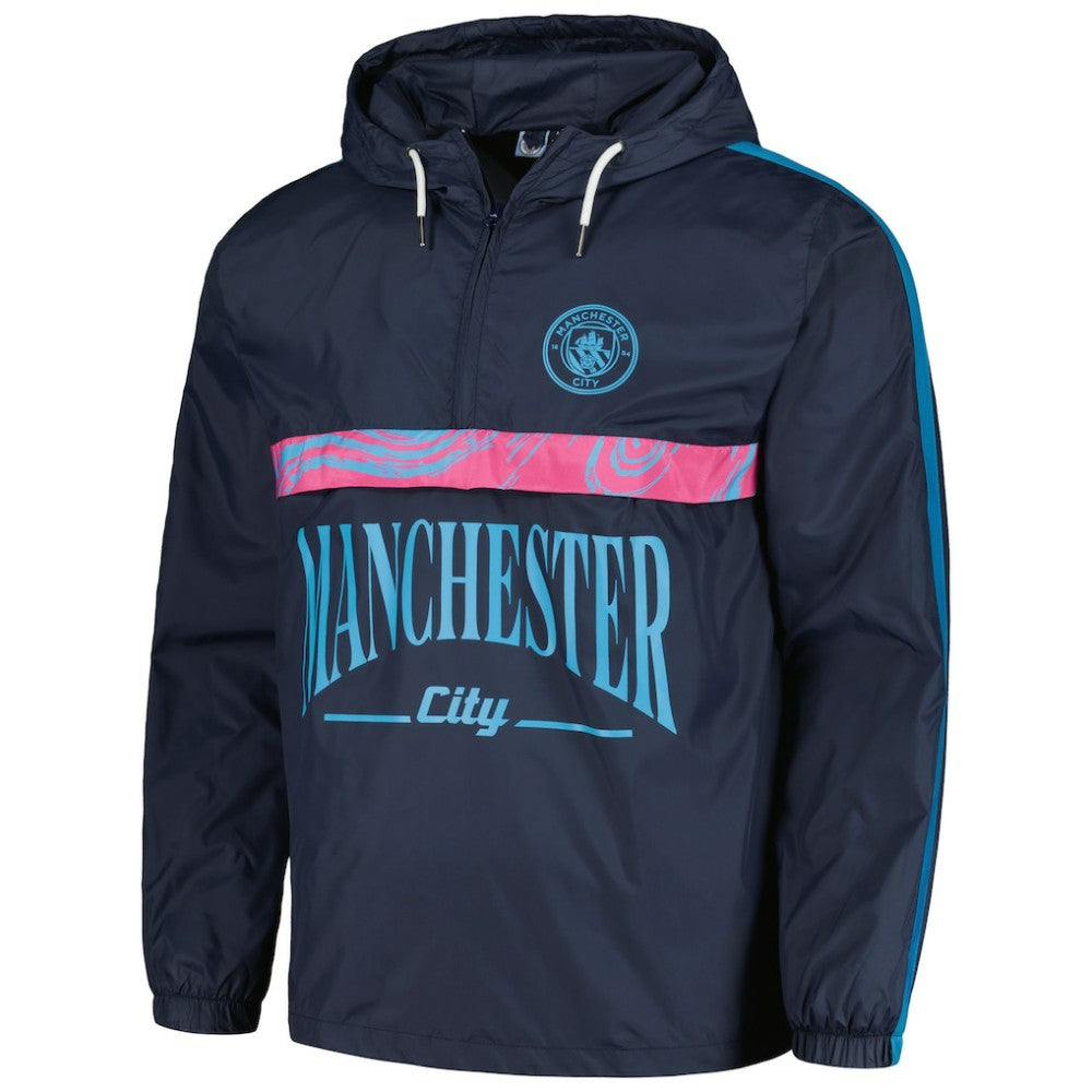 Manchester City Anorak Hoodie Half-Zip Jacket - Navy outlet