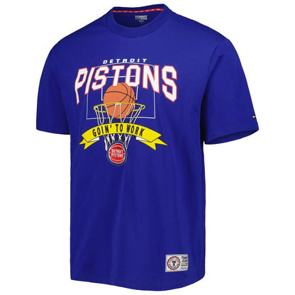 Detroit Pistons Tommy Jeans Tim Backboard T-Shirt - Blue shop