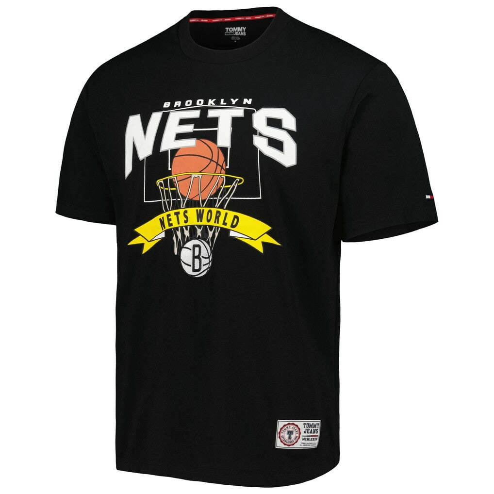 Brooklyn Nets Tommy Jeans Tim Backboard T-Shirt - Black shop