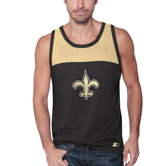 New Orleans Saints Starter Logo Touchdown Fashion Tank Top - Black/Gold for sale