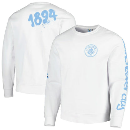 Manchester City Graffiti Pullover Sweatshirt - White discount