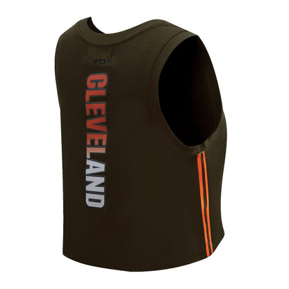 Cleveland Browns Pro Standard Women's Ombre Wordmark Classic Cropped Tank Top - Brown sale