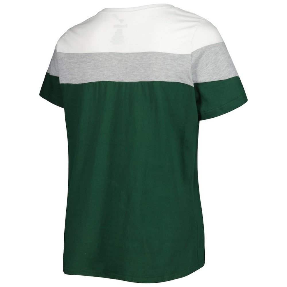 Athletics Women's Plus Size Colorblock T-Shirt - White/Green