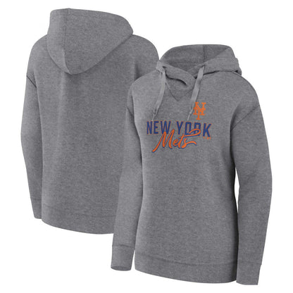 Profile New York Mets Women's Plus Size Pullover Hoodie - Heather Gray