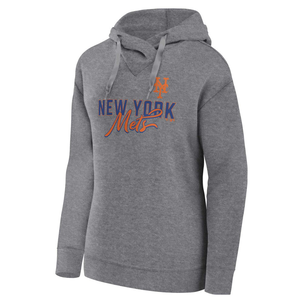 Profile New York Mets Women's Plus Size Pullover Hoodie - Heather Gray