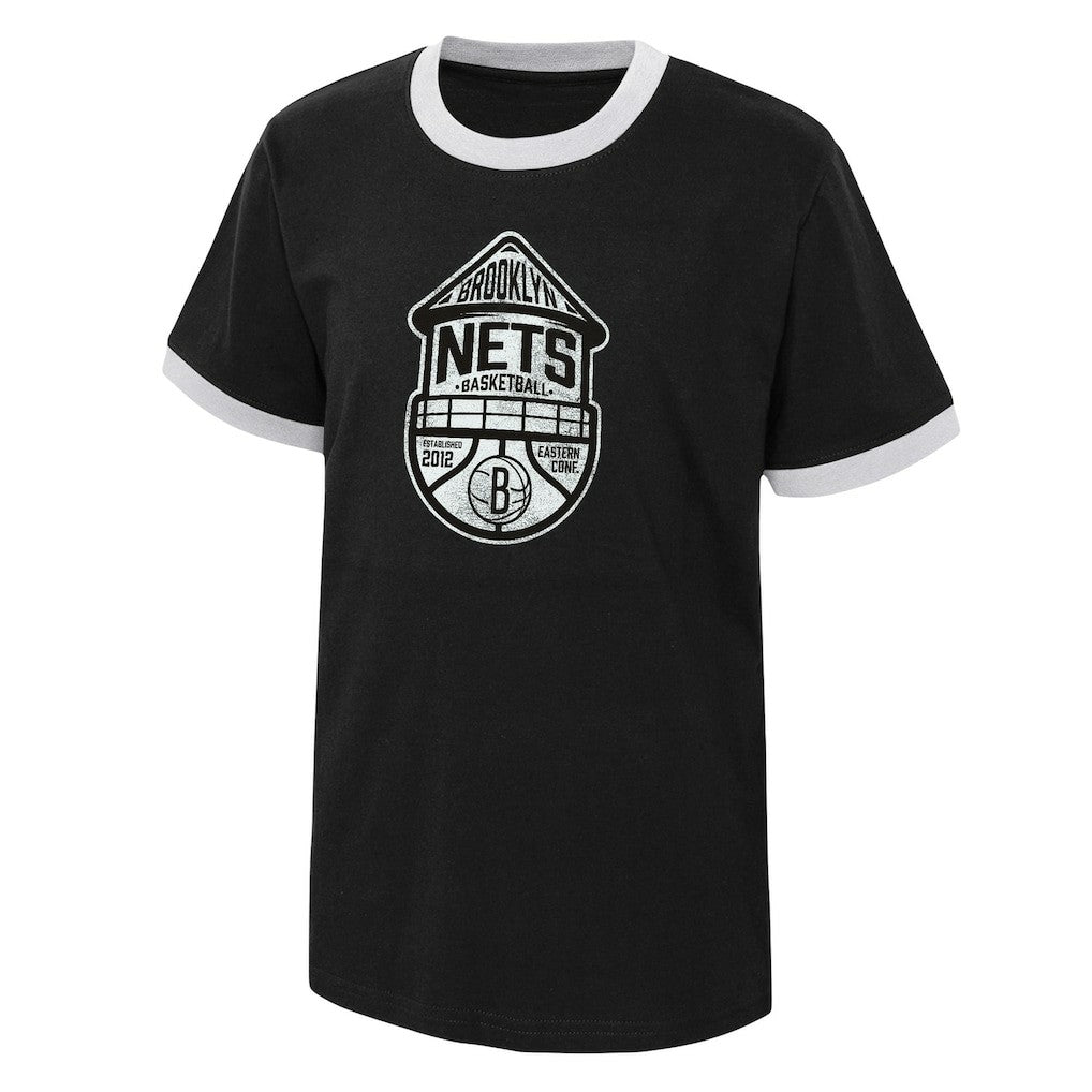 Brooklyn Nets Youth Hoop City Hometown Ringer T-Shirt - Black outlet