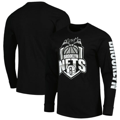 Brooklyn Nets Stadium Essentials Unisex NBA Crest Long Sleeve T-Shirt - Black discount