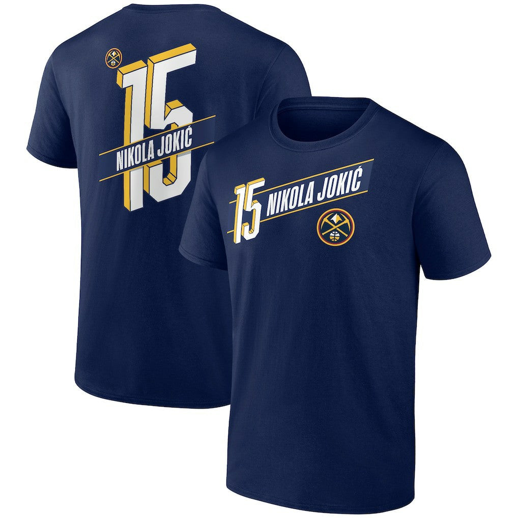 Nikola Jokic Denver Nuggets Full-Court Press Name & Number T-Shirt sale - Navy on sale