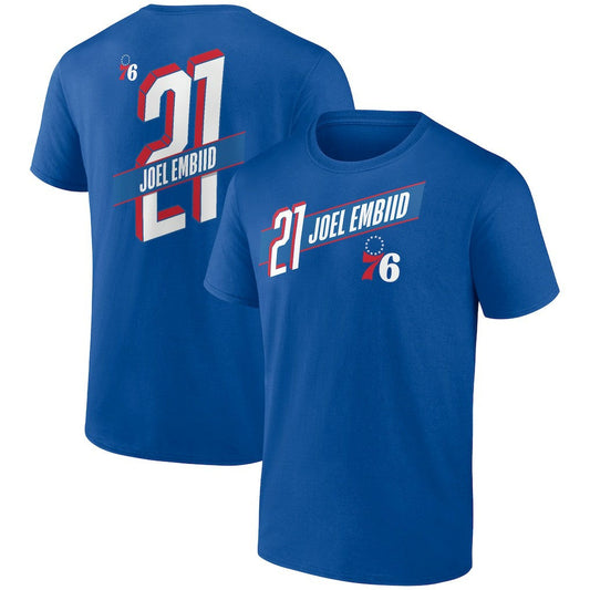 Joel Embiid Philadelphia 76ers Full-Court Press Name & Number T-Shirt - Royal cheap