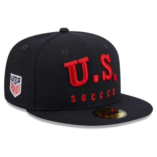 USMNT New Era Text 59FIFTY Fitted Hat - Navy | New Era outlet