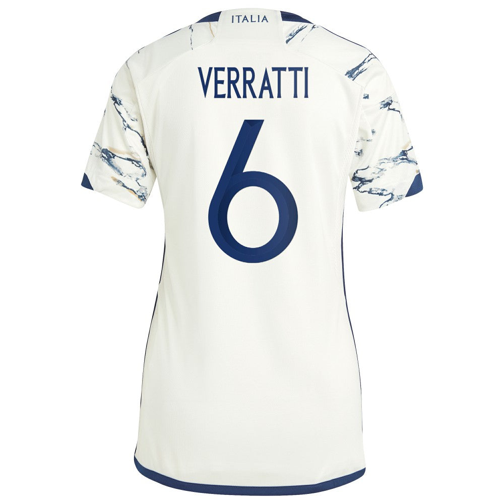 Marco Verratti Italy National Team Women's 2023 Away Replica Jersey - White | Adidas on sale