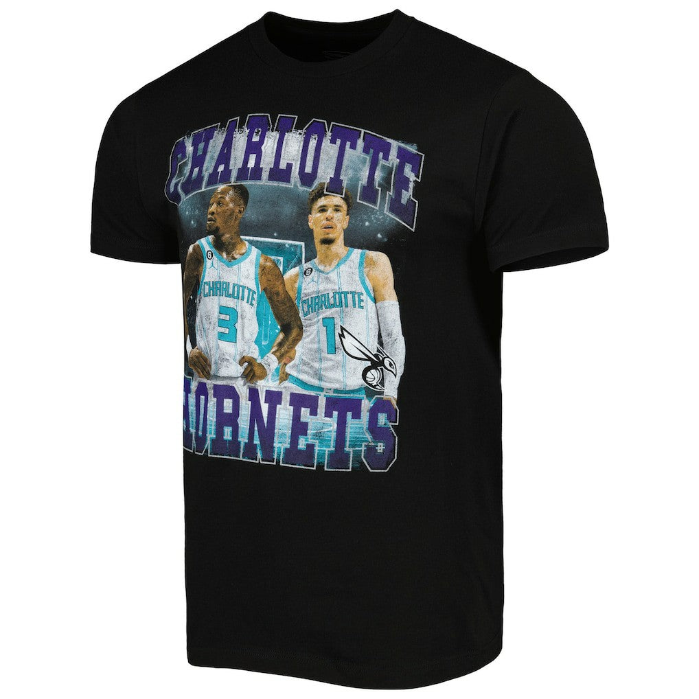 LaMelo Ball & Terry Rozier Charlotte Hornets Stadium Essentials Unisex Player Duo T-Shirt - Black on sale