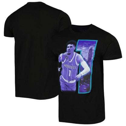 LaMelo Ball Charlotte Hornets Stadium Essentials Unisex Player Skyline T-Shirt - Black discount