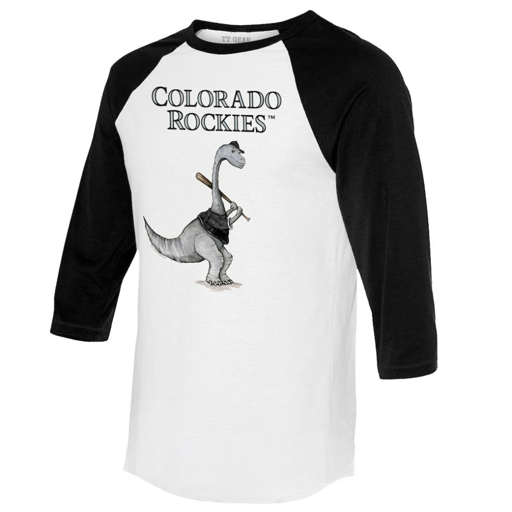 Colorado Rockies Tiny Turnip Women's Bronto 3/4-Sleeve Raglan T-Shirt - White/Black