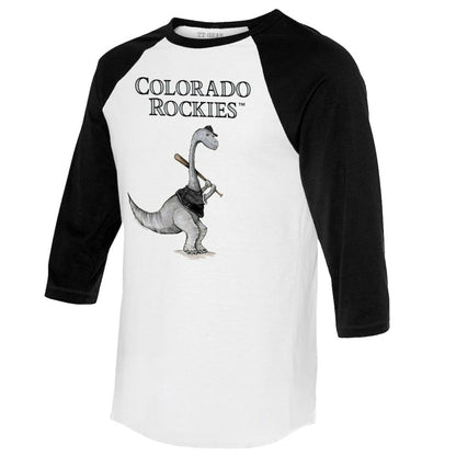 Colorado Rockies Tiny Turnip Women's Bronto 3/4-Sleeve Raglan T-Shirt - White/Black