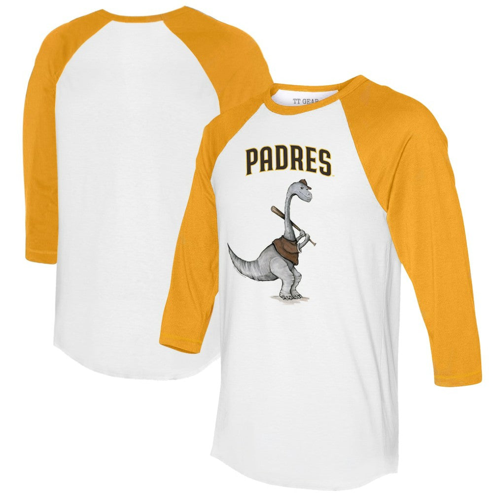 San Diego Padres Tiny Turnip Women's Bronto 3/4-Sleeve Raglan T-Shirt - White/Gold