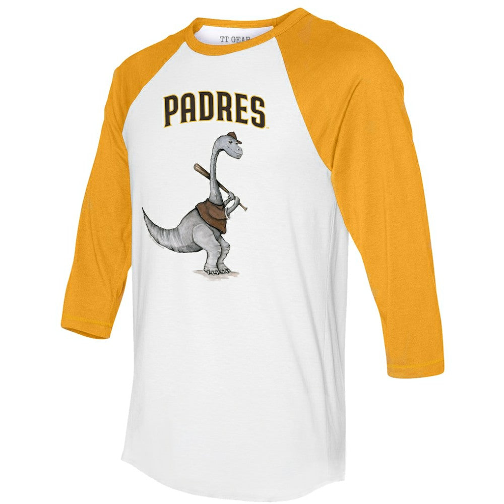 San Diego Padres Tiny Turnip Women's Bronto 3/4-Sleeve Raglan T-Shirt - White/Gold