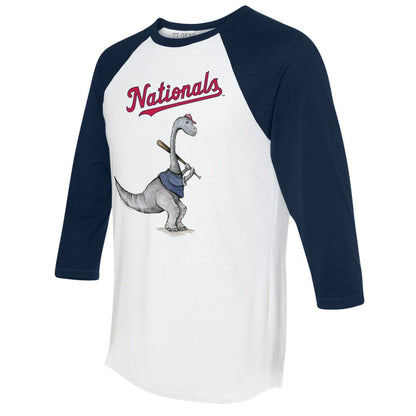 Washington Nationals Tiny Turnip Women's Bronto 3/4-Sleeve Raglan T-Shirt - White/Navy