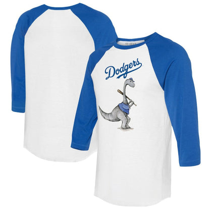 Los Angeles Dodgers Tiny Turnip Women's Bronto 3/4-Sleeve Raglan T-Shirt - White/Royal