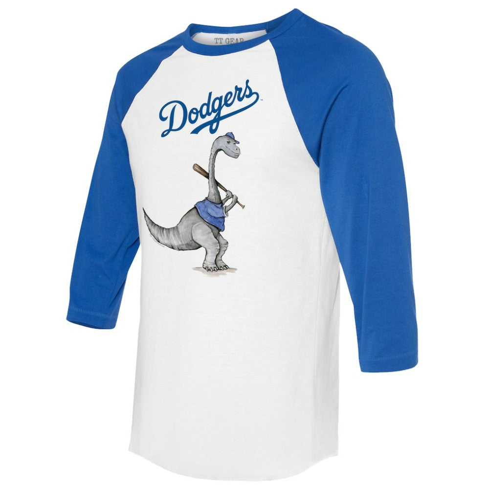 Los Angeles Dodgers Tiny Turnip Women's Bronto 3/4-Sleeve Raglan T-Shirt - White/Royal