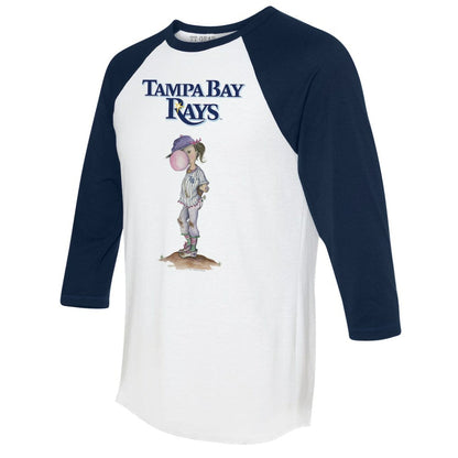 Tampa Bay Rays Tiny Turnip Women's Bubbles 3/4-Sleeve Raglan T-Shirt - White/Navy