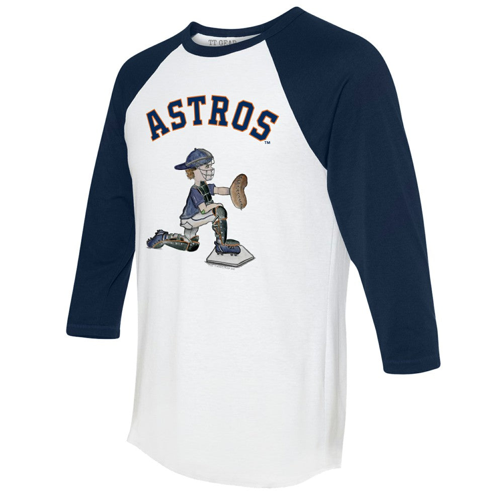 Houston Astros Tiny Turnip Women's Caleb 3/4-Sleeve Raglan T-Shirt - White/Navy
