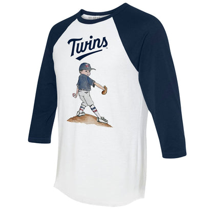 Minnesota Twins Tiny Turnip Women's Clemente 3/4-Sleeve Raglan T-Shirt - White/Navy