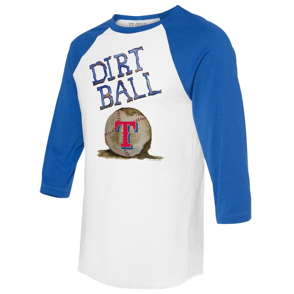 Texas Rangers Tiny Turnip Women's Dirt Ball 3/4-Sleeve Raglan T-Shirt - White/Royal