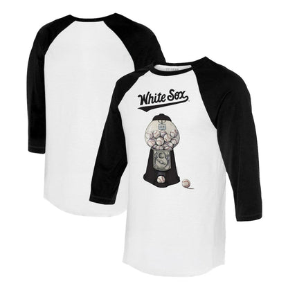 Chicago White Sox Tiny Turnip Women's Gumball Machine 3/4-Sleeve Raglan T-Shirt - White/Black