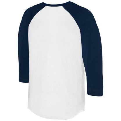 Cleveland Guardians Tiny Turnip Women's Heart Banner 3/4-Sleeve Raglan T-Shirt - White/Navy
