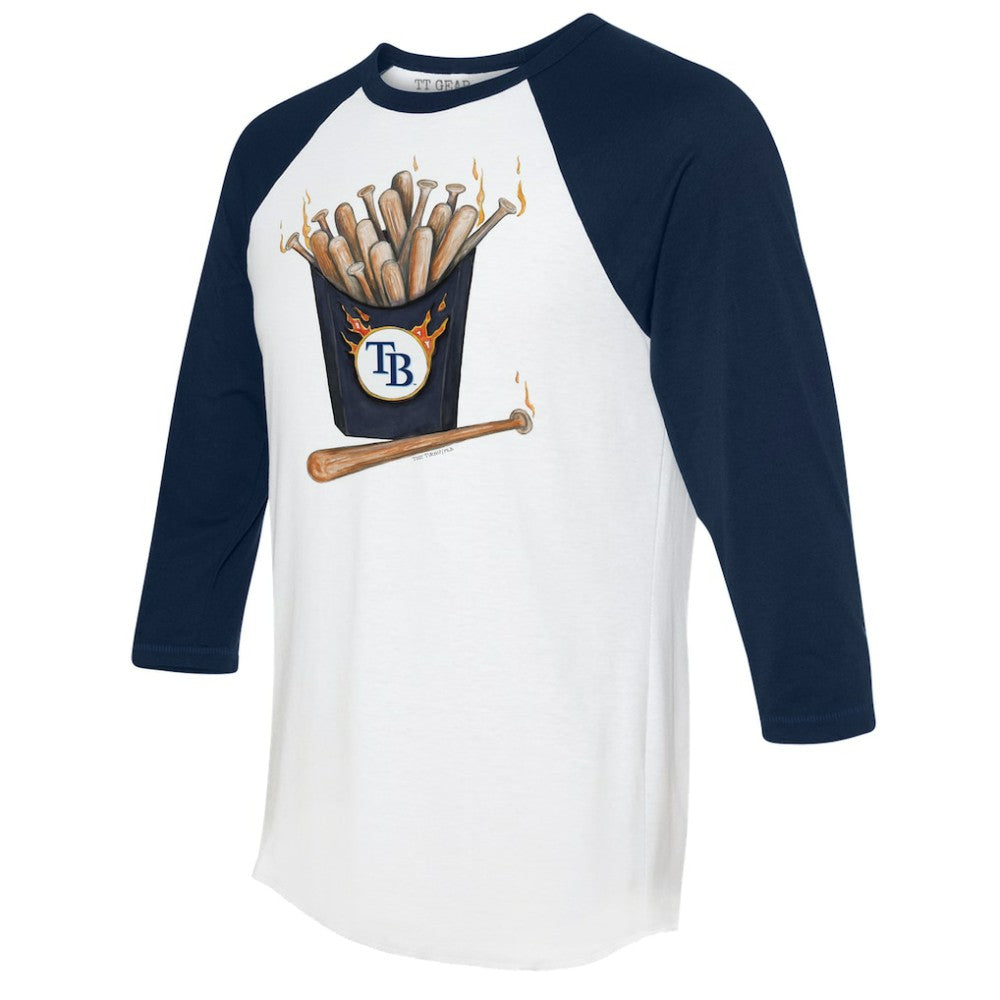 Tampa Bay Rays Tiny Turnip Women's Hot Bats 3/4-Sleeve Raglan T-Shirt - White/Navy