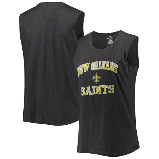 New Orleans Saints Women's Plus Size Tank Top - Heather Charcoal online