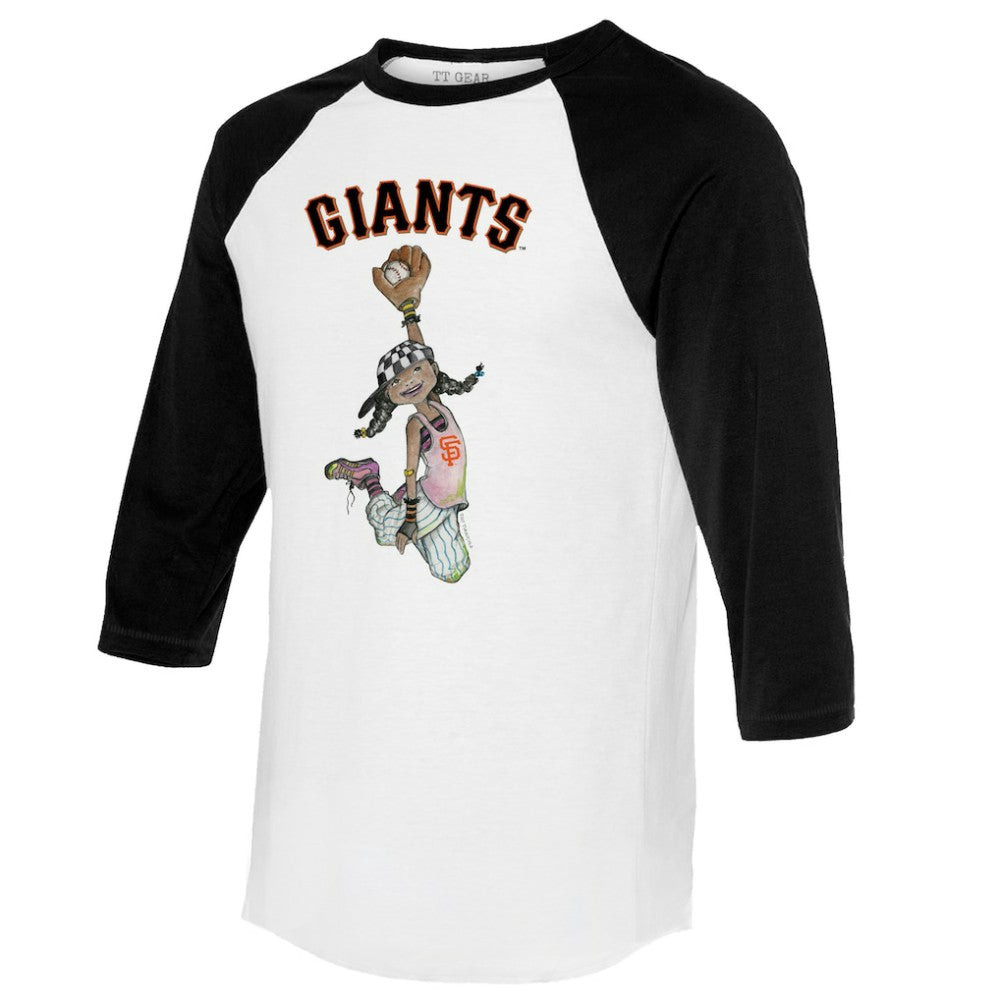 San Francisco Giants Tiny Turnip Women's Jada 3/4-Sleeve Raglan T-Shirt - White/Black
