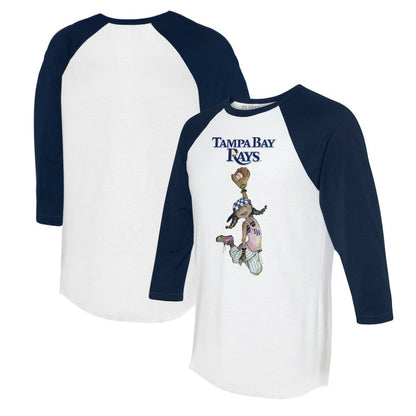 Tampa Bay Rays Tiny Turnip Women's Jada 3/4-Sleeve Raglan T-Shirt - White/Navy