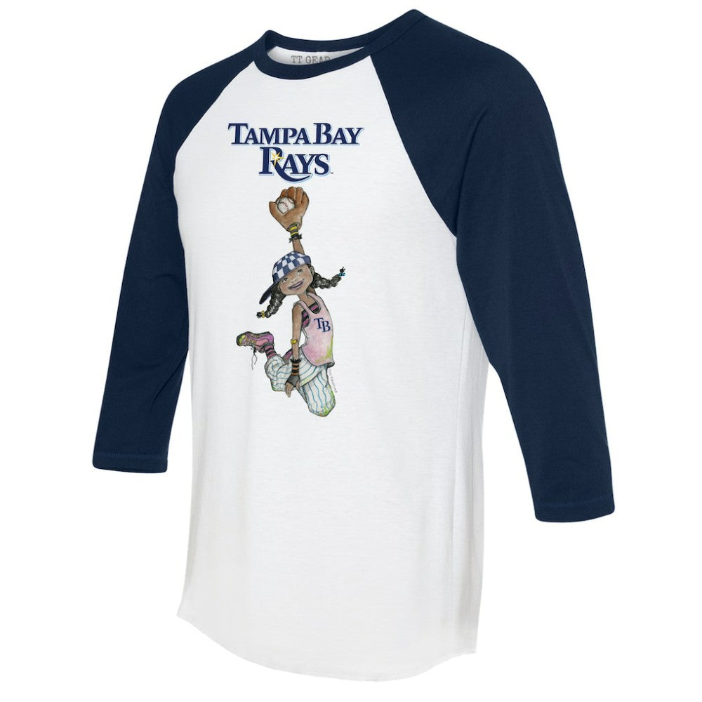 Tampa Bay Rays Tiny Turnip Women's Jada 3/4-Sleeve Raglan T-Shirt - White/Navy