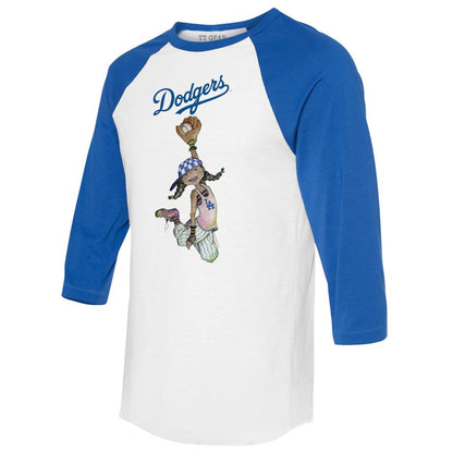 Los Angeles Dodgers Tiny Turnip Women's Jada 3/4-Sleeve Raglan T-Shirt - White/Royal