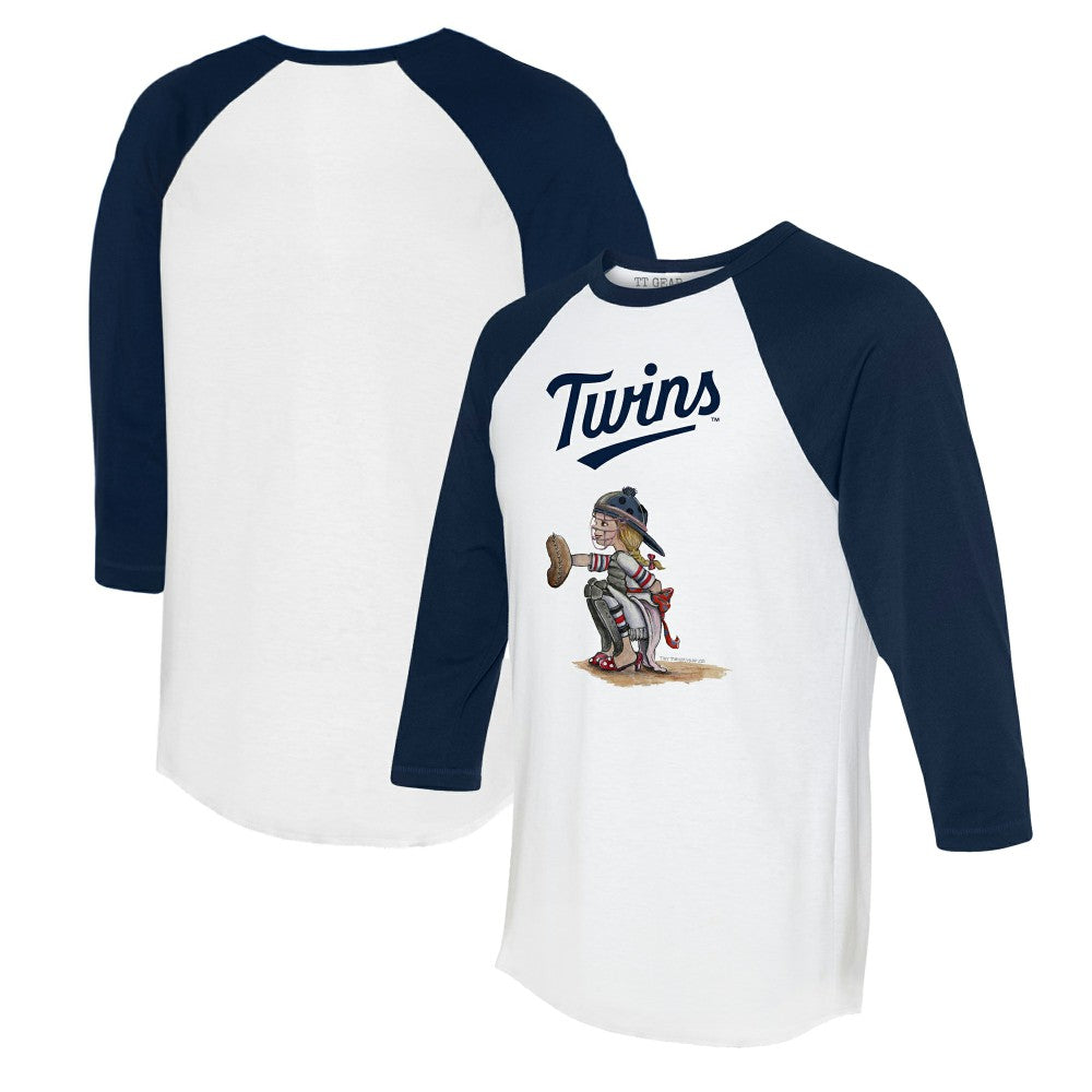 Minnesota Twins Tiny Turnip Women's Kate 3/4-Sleeve Raglan T-Shirt - White/Navy
