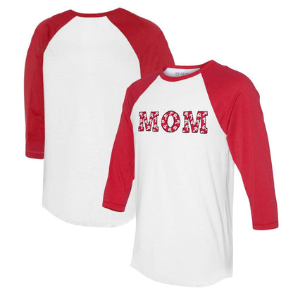 Philadelphia Phillies Tiny Turnip Women's Logo Mom 3/4-Sleeve Raglan T-Shirt - White/Red