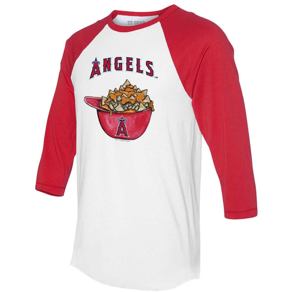 Los Angeles Angels Tiny Turnip Women's Nacho Helmet 3/4-Sleeve Raglan T-Shirt - White/Red