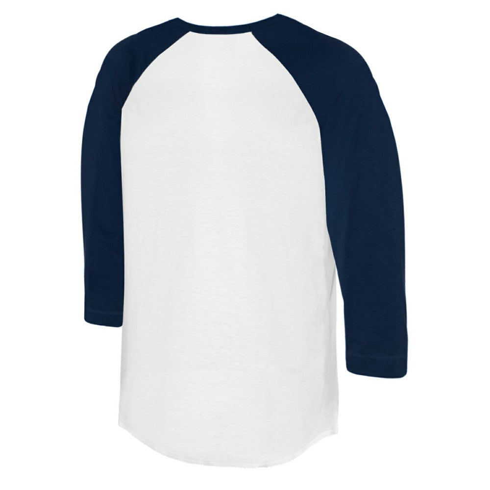 Houston Astros Tiny Turnip Women's Peace Love Baseball 3/4-Sleeve Raglan T-Shirt - White/Navy