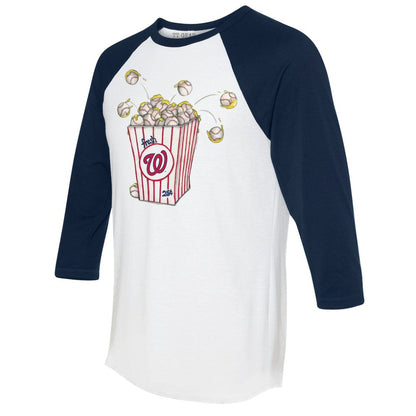 Washington Nationals Tiny Turnip Women's Popcorn 3/4-Sleeve Raglan T-Shirt - White/Navy