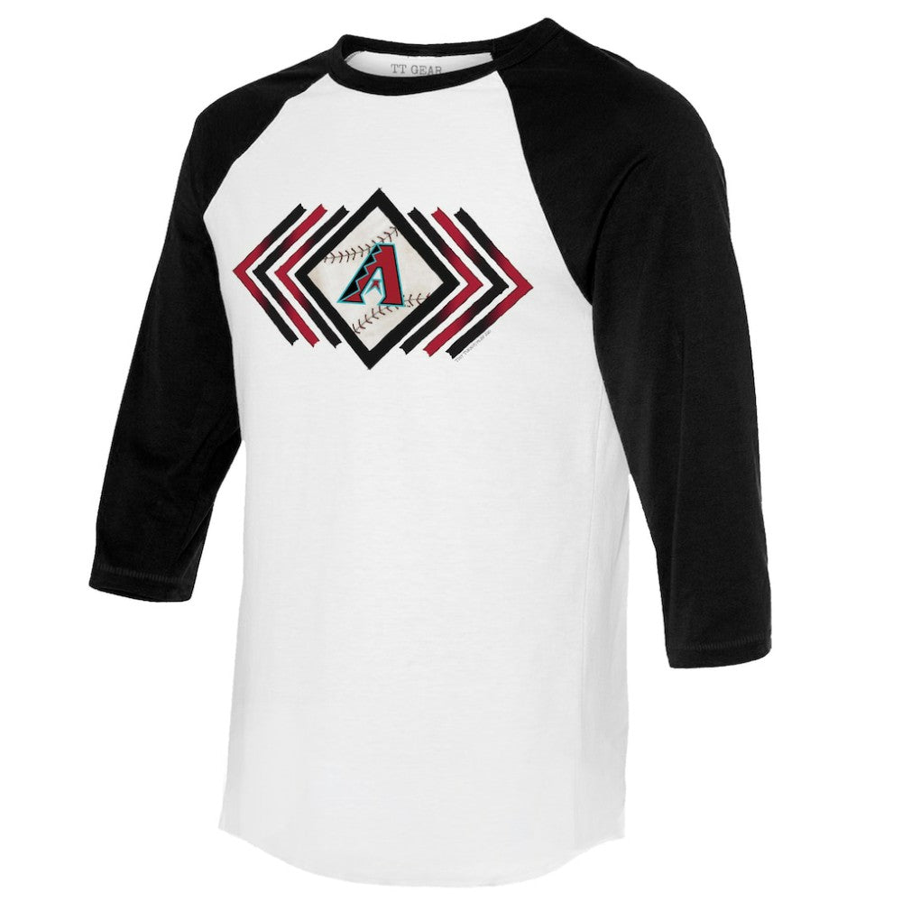 Arizona Diamondbacks Tiny Turnip Women's Prism Arrows 3/4-Sleeve Raglan T-Shirt - White