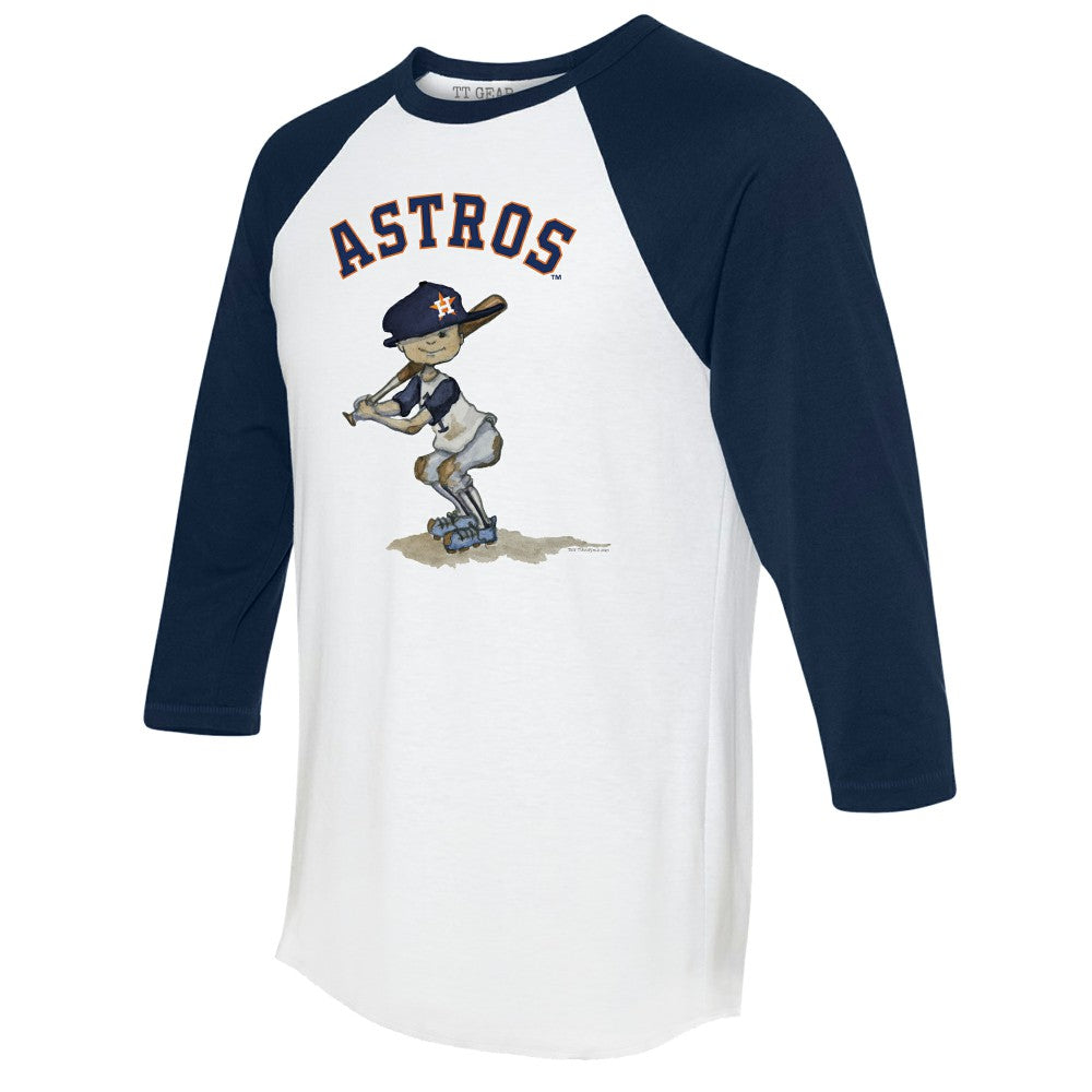 Houston Astros Tiny Turnip Women's Slugger 3/4-Sleeve Raglan T-Shirt - White/Navy