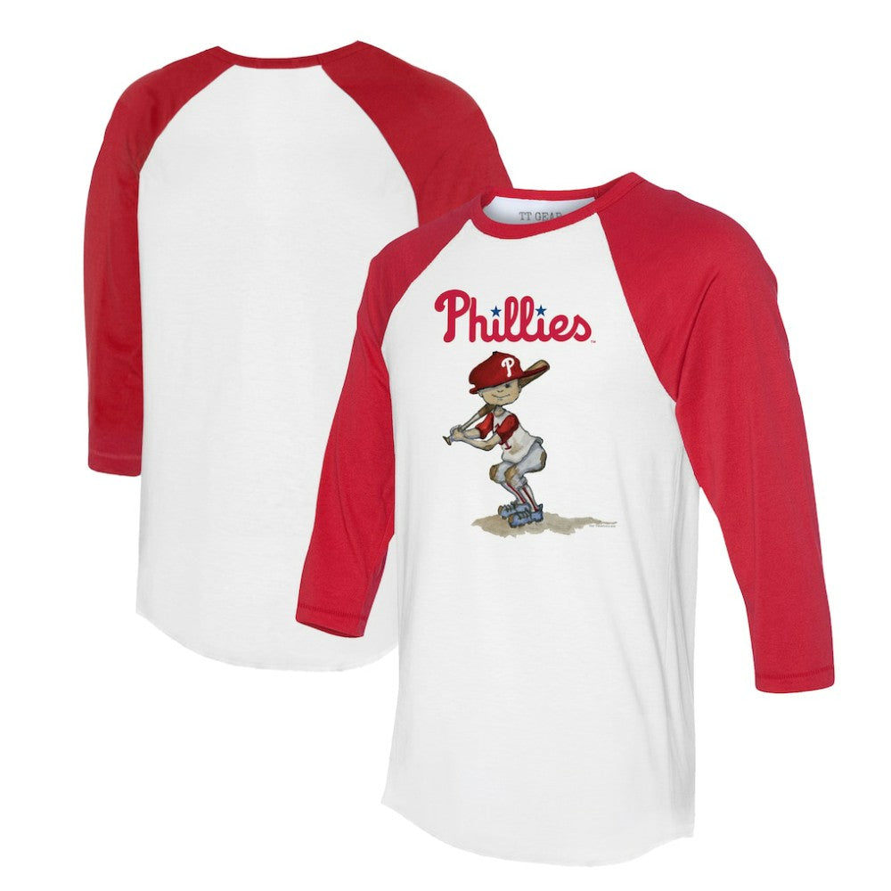 Philadelphia Phillies Tiny Turnip Women's Slugger 3/4-Sleeve Raglan T-Shirt - White/Red
